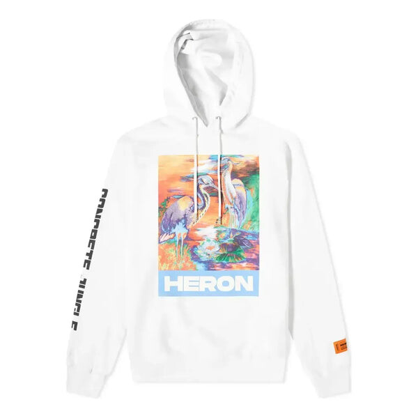 

Толстовка heron water colours print embroidery popover hoodie 'white' Heron Preston, белый