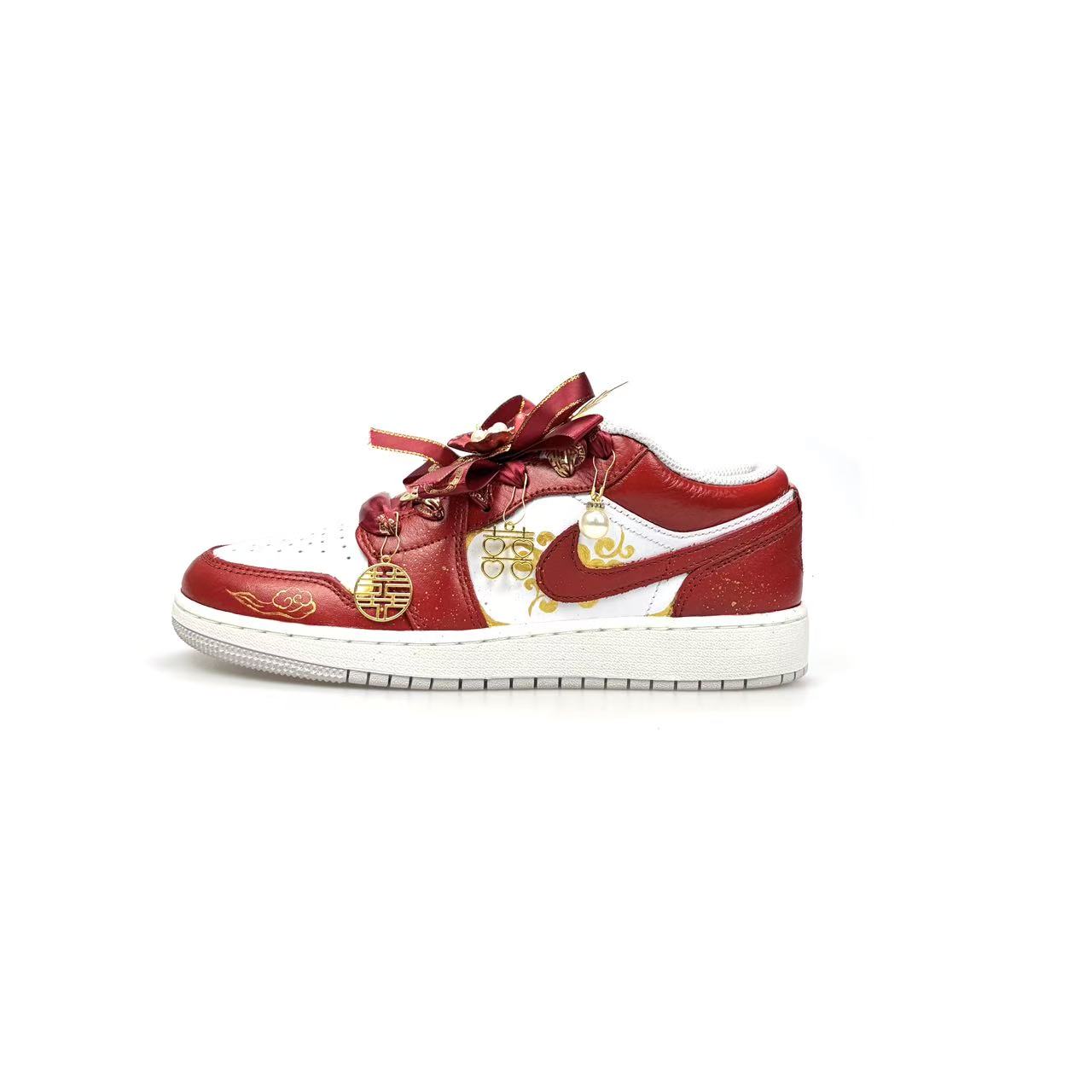 

Jordan Баскетбольные кроссовки Air 1 Auspicious Prosperity, унисекс, красно-белый