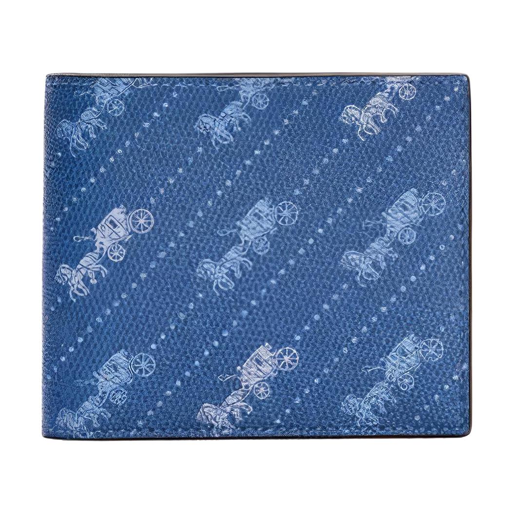 

Кошелек для документов Billfold с покрытием из ткани для хранения карт мужской светло-сапфировый синий COACH