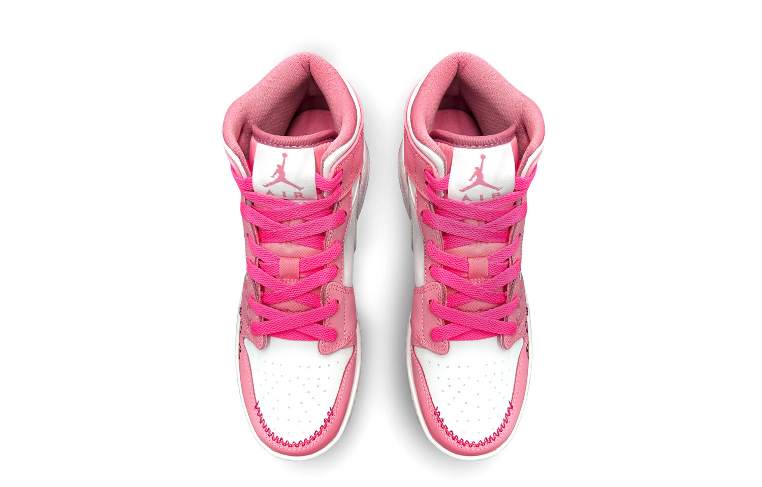 

Кроссовки Air Jordan 1 Vintage Basketball Shoes Women's Mid-top White, розовый