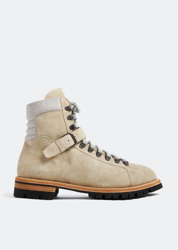 

Ботинки Eleventy Suede Lace-Up, бежевый