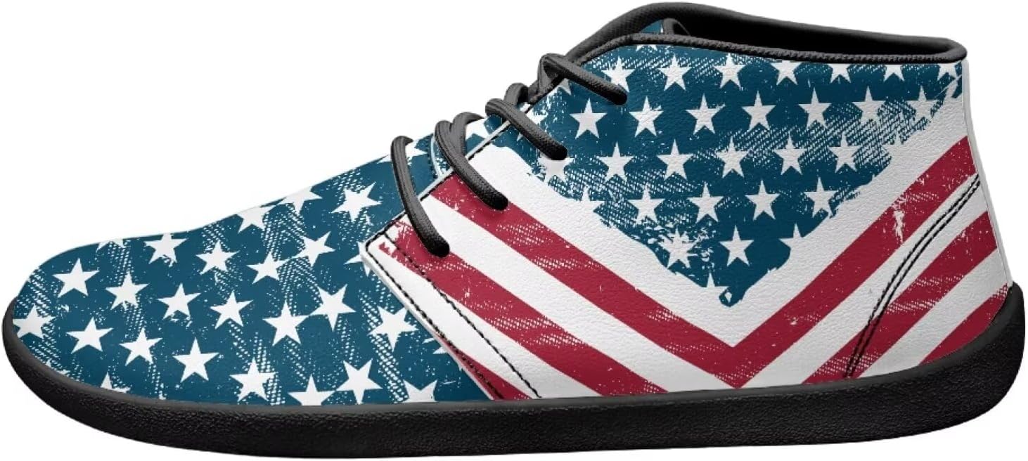 

Мужские модные ботинки Forchrinse с принтом серой собаки и сердцем, средние по высоте, для прогулок, водонепроницаемые, повседневные ботинки на шнуровке, чукка, American Flag