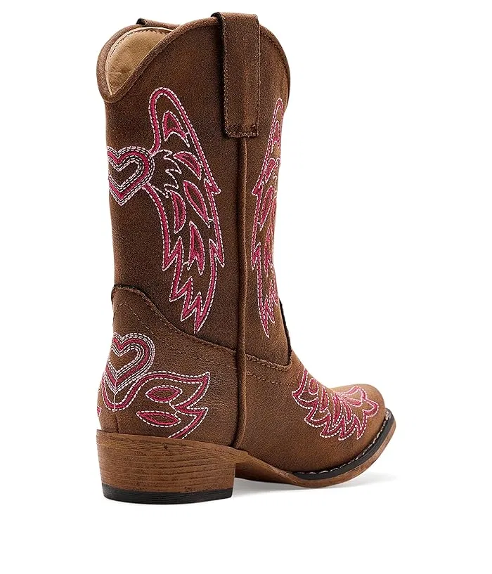 Ботинки с вышивкой Riley Wings Roper Kids, Brown Faux Leather — фото 4