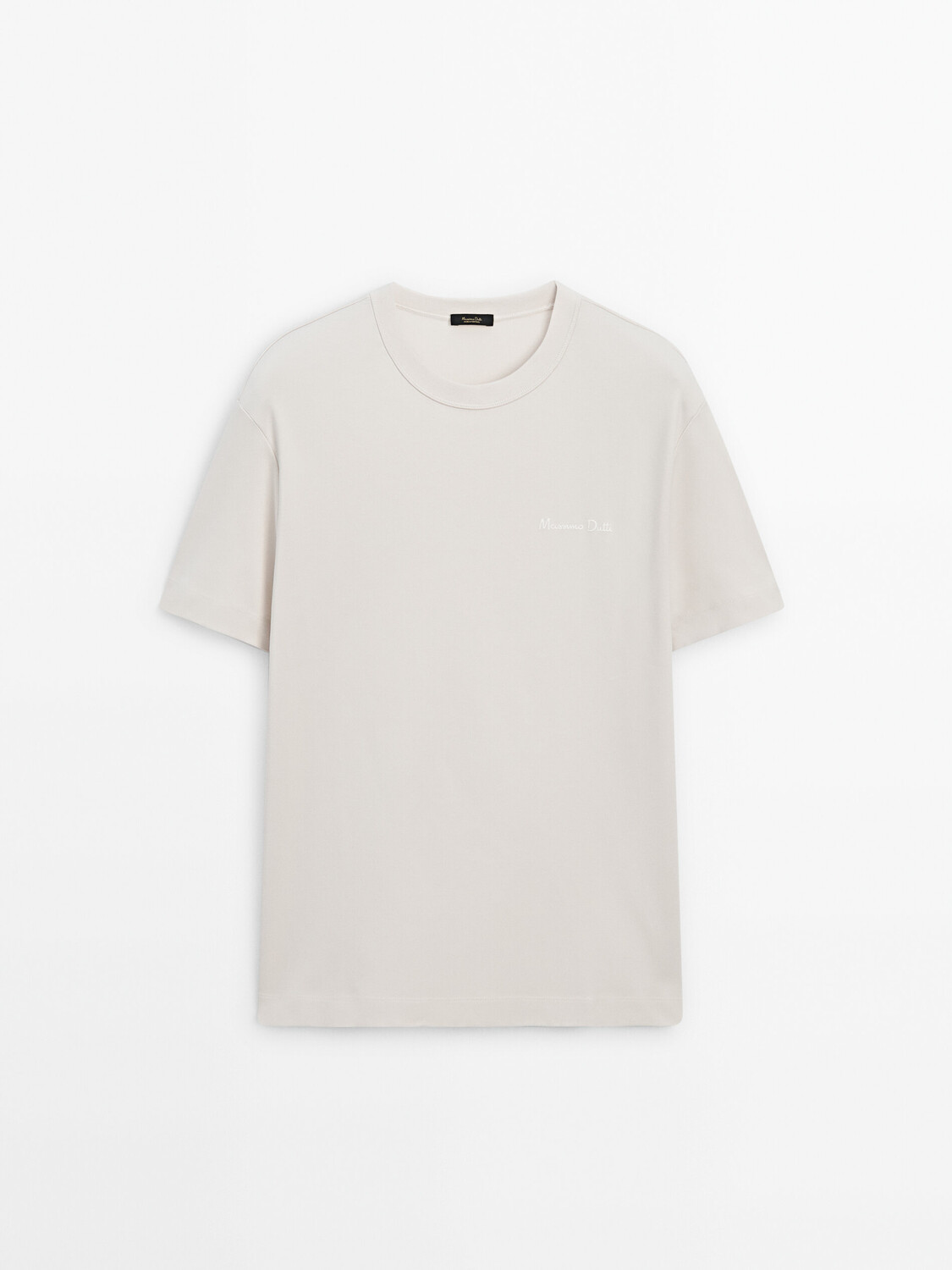 

Хлопковая футболка с короткими рукавами Massimo Dutti, белый