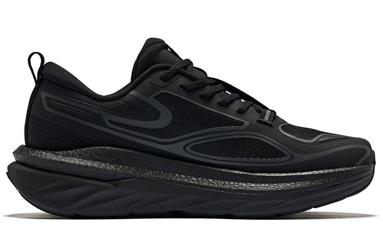 Erke Амортизирующие износостойкие низкие беговые кроссовки мужские Jet Black Carbon Gray, цвет Jet Black Carbon Gray — фото 2
