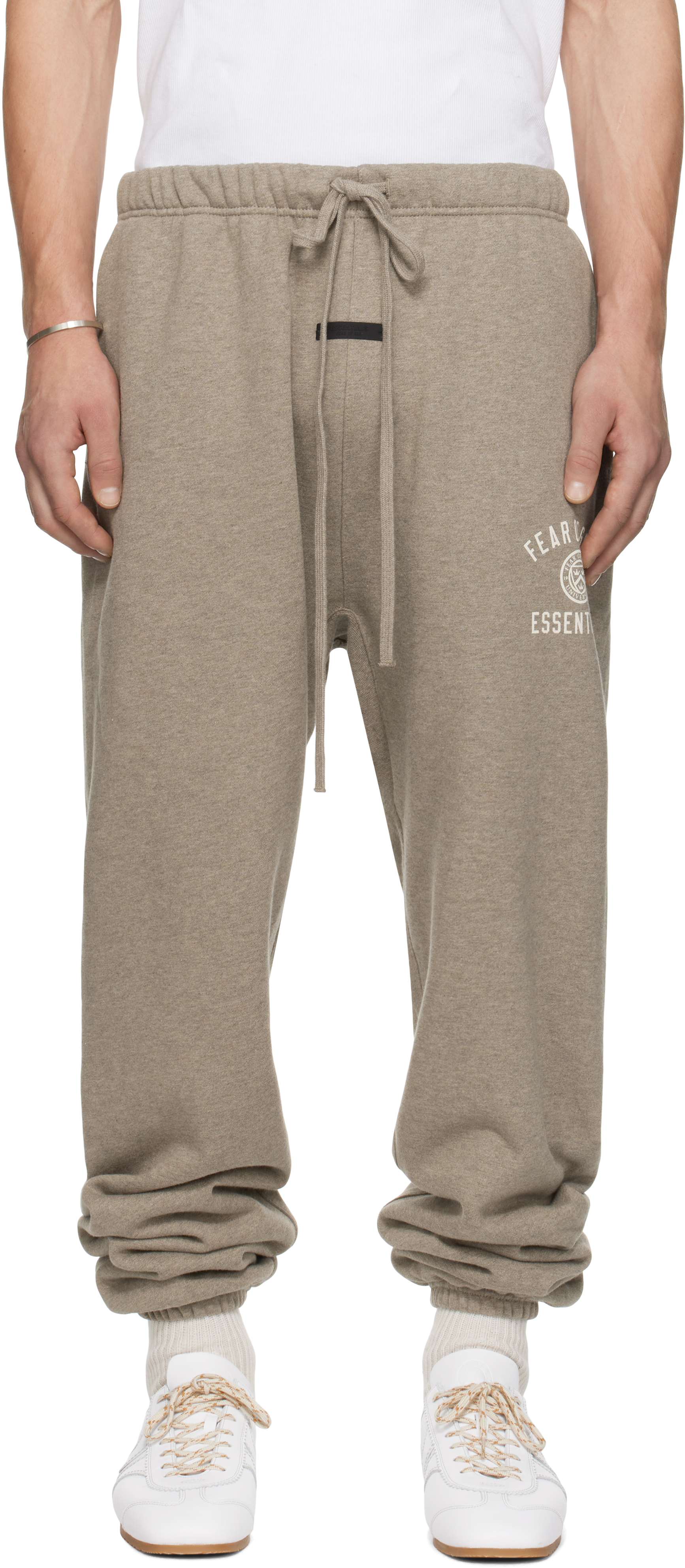 

Серые флисовые спортивные штаны Essential Fear of God ESSENTIALS, Heather gray