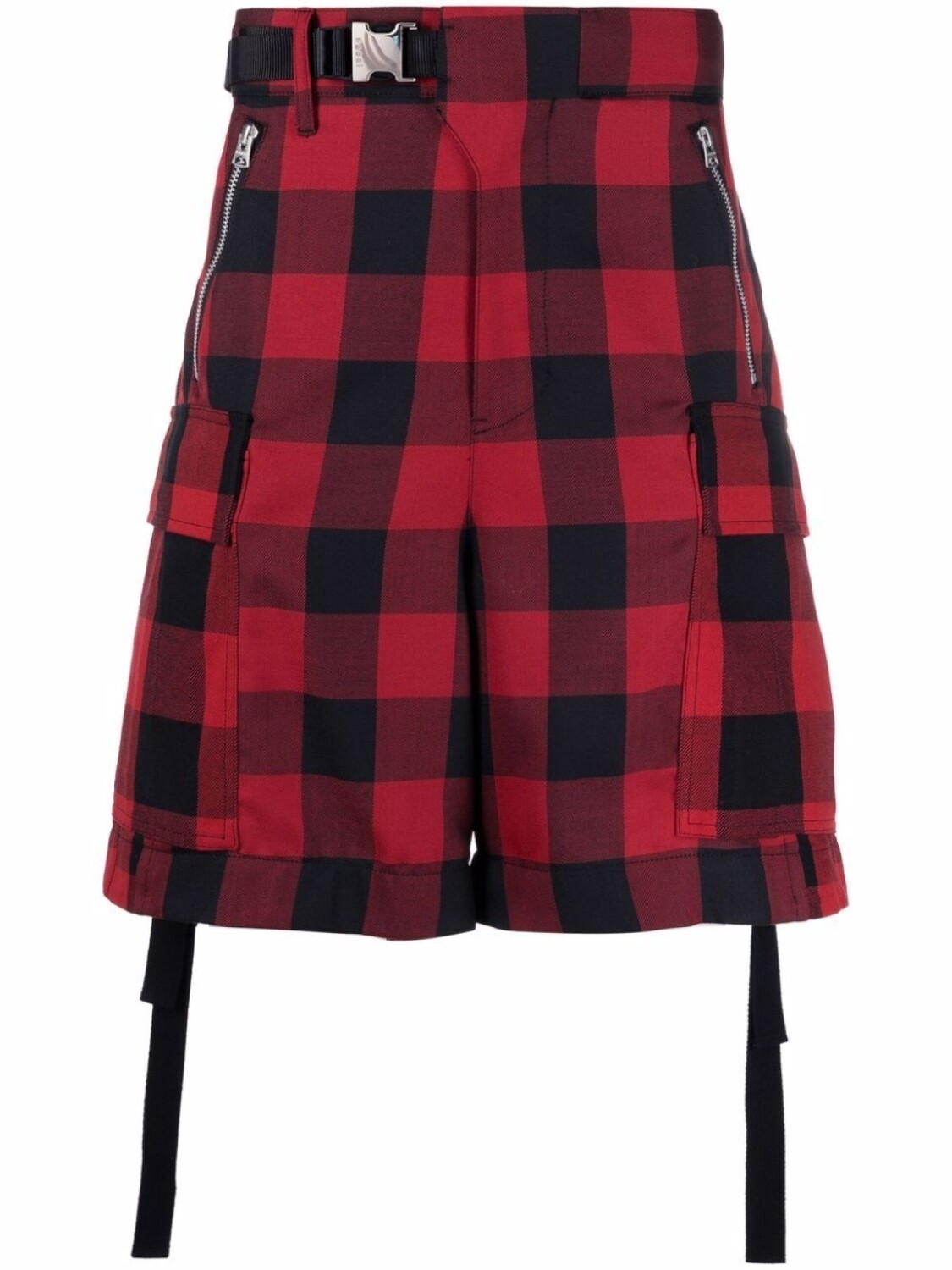 

sacai шорты карго в клетку, красный