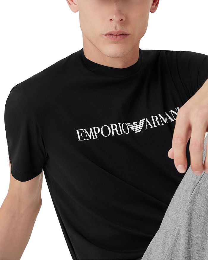 Футболка Essential с логотипом из пима-хлопка Emporio Armani, синий — фото 4