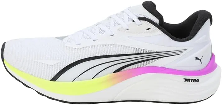 Мужские кроссовки Puma Electrify Nitro 4 для бега по улицам, Puma White Pure Magenta Yellow Alert — фото 2
