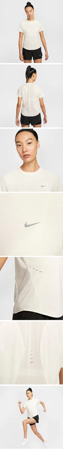 Женская беговая футболка Swift Dri-Fit с коротким рукавом, цвет "парус", от Nike — фото 2