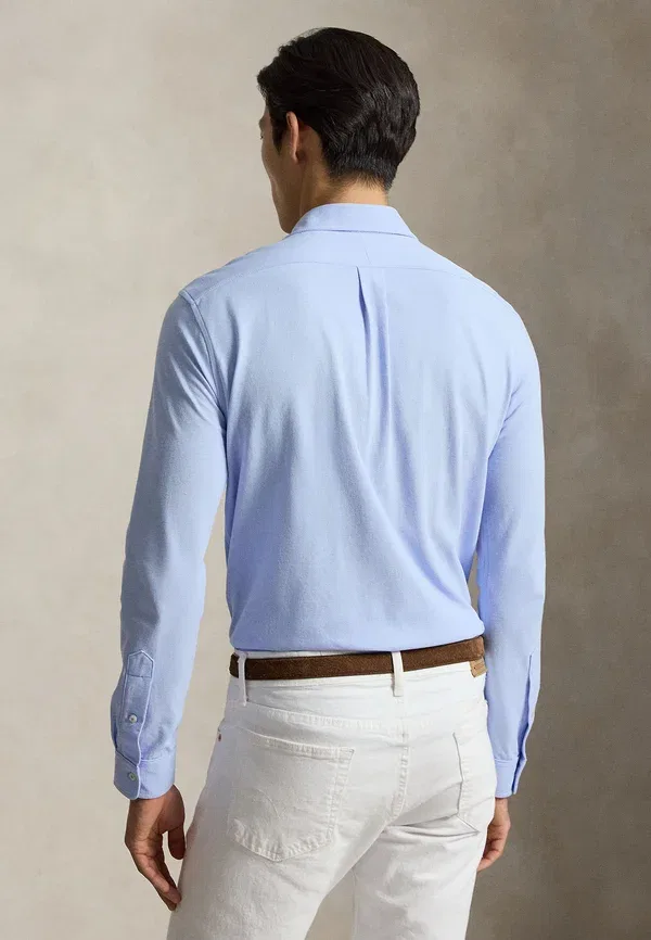Футболка Polo Ralph Lauren Featherweight Mesh, цвет галька голубой — фото 3