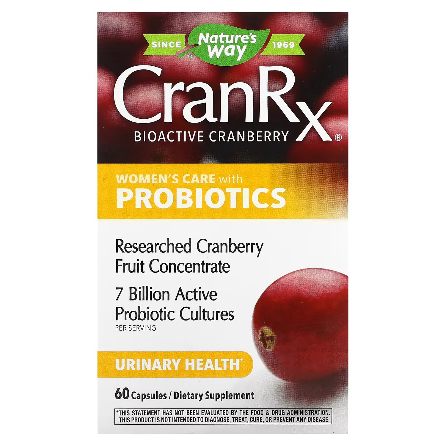 

Добавка Nature's Way CranRx женский уход с пробиотиками, 60 капсул