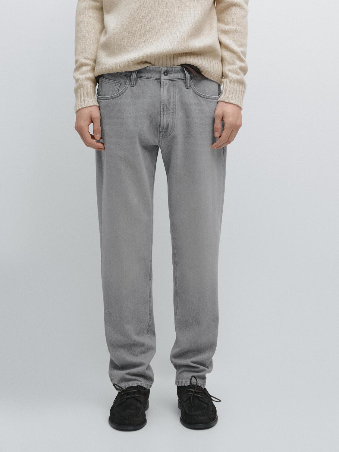 Джинсы зауженного к низу кроя Massimo Dutti, grey — фото 3