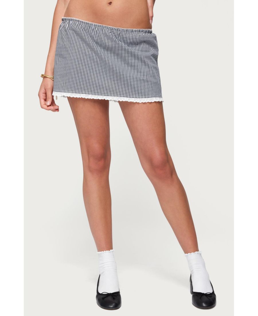 

Женская мини-шорты Paige в клетку Edikted, Black-and-white