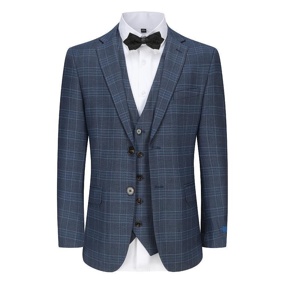 

Костюм Slim Fit из 3 предметов в клетку Gino Vitale, цвет Ink Blue