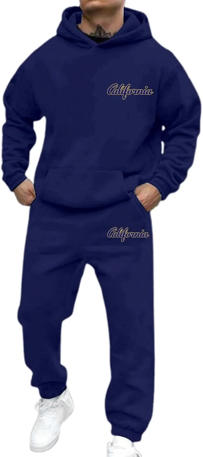 Спортивный костюм из флиса, Vintage California, 2 предмета, A02-blue