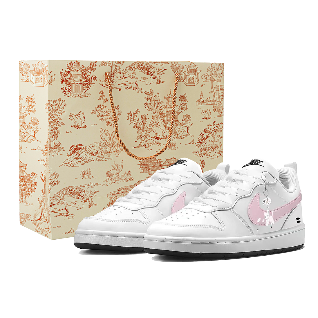

Nike Детские кроссовки для скейтбординга Court Borough White Cat, не едящие рыбу, износостойкие, низкие, для подростков