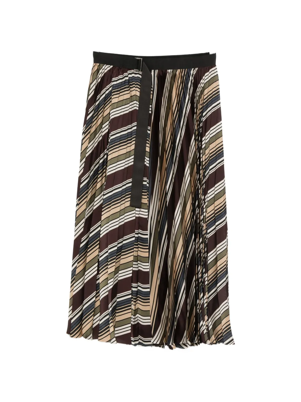 

Плиссированная миди-юбка в полоску Sacai, коричневый