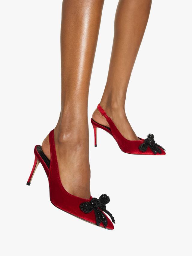 Belgravia Bow высокие туфли-лодочки на шпильке с ремешком Kurt Geiger London, Red — фото 2