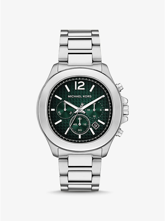 

Крупные часы серебристо-серого цвета Michael Kors, серебряный