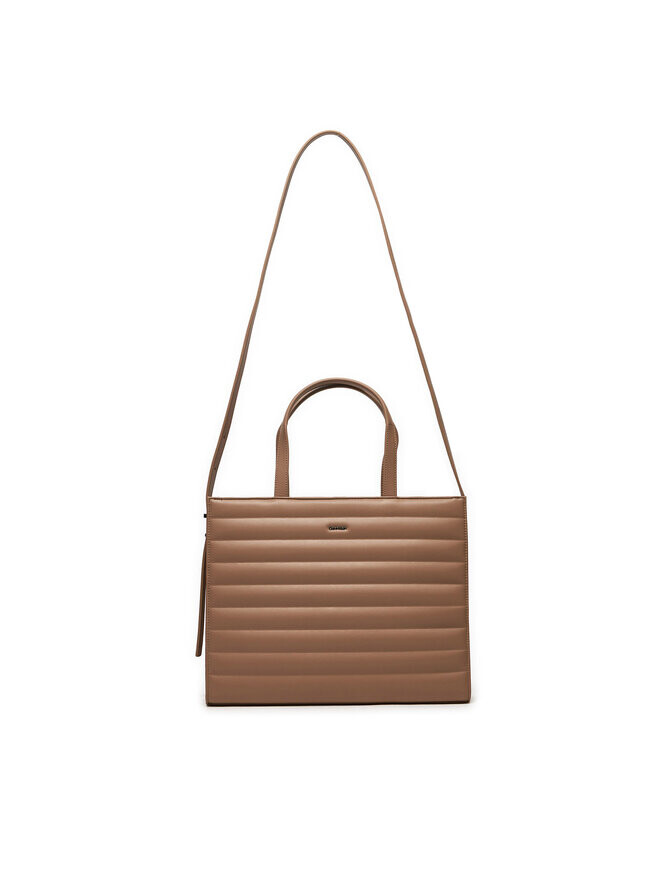 

Сумка шоппер Line Quilt Medium Tote Calvin Klein, коричневый