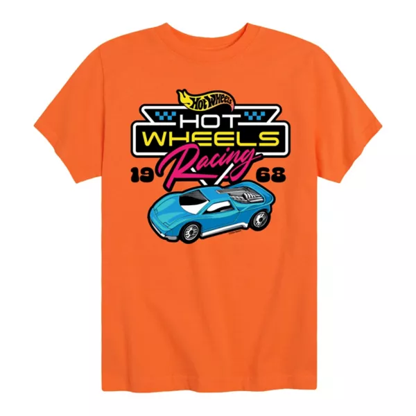 

Футболка с гоночным принтом для мальчиков 8-20 лет Hot Wheels, оранжевый