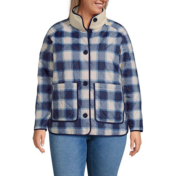

Длинная куртка Plus size sherpa fleece reversible mixed media Lands' End