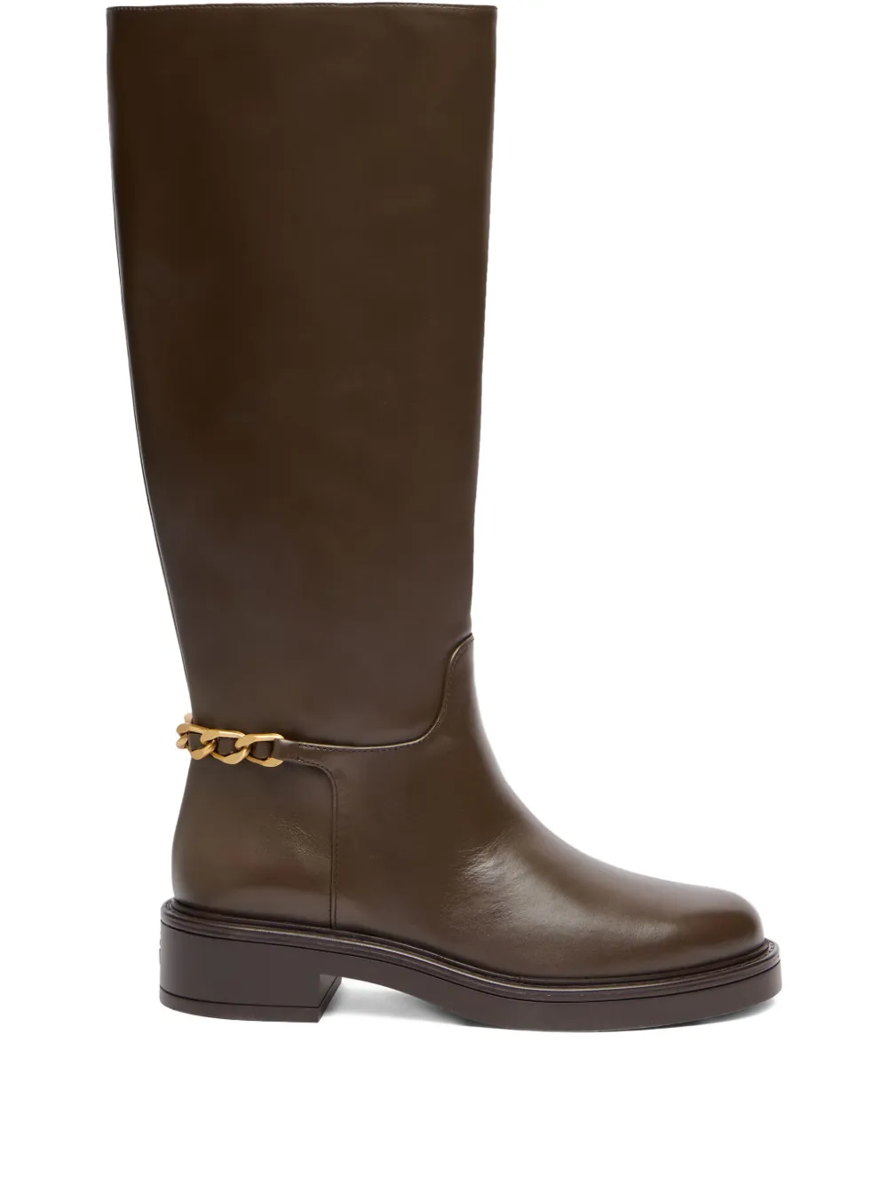 Сапоги Soluxe Celia с цепочкой, каблук 20 мм Stuart Weitzman, коричневый