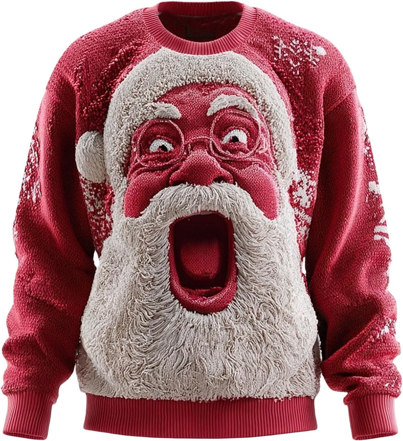 

Мужской свитер Ugly Xmas с принтом Санта-Клауса, Stretch Slim Fit CRNTCEM