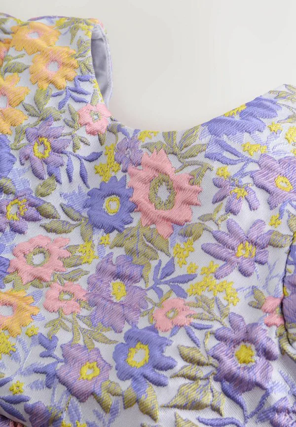 Платье для выпускного вечера из жаккардовой ткани стандартного кроя Next, Purple Floral — фото 2