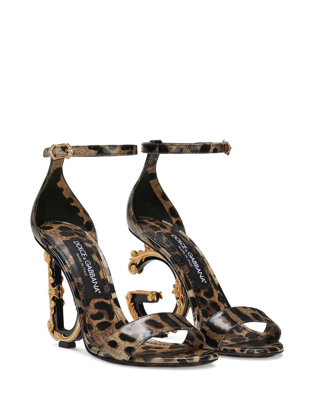 Босоножки на каблуке Baroque DG DOLCE & GABBANA, коричневый — фото 2