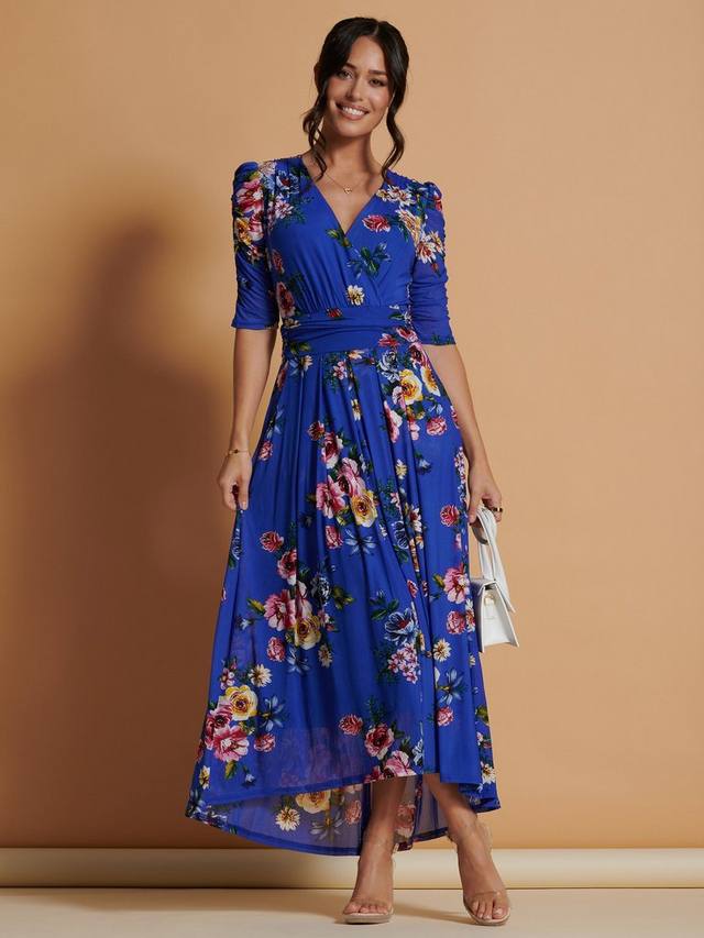 

Сетчатое макси-платье haizley с цветочным принтом Jolie Moi, цвет Royal Blue