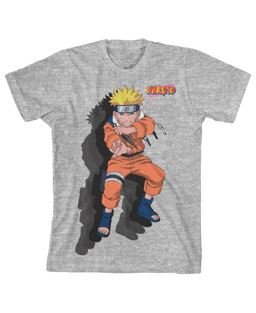 

Детская спортивная футболка с коротким рукавом и эффектом тени, размер XL Naruto, Gray