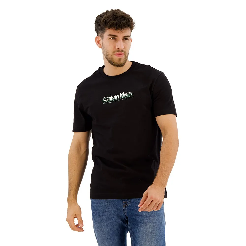 

Футболка с коротким рукавом Calvin Klein Flock Logo, черный