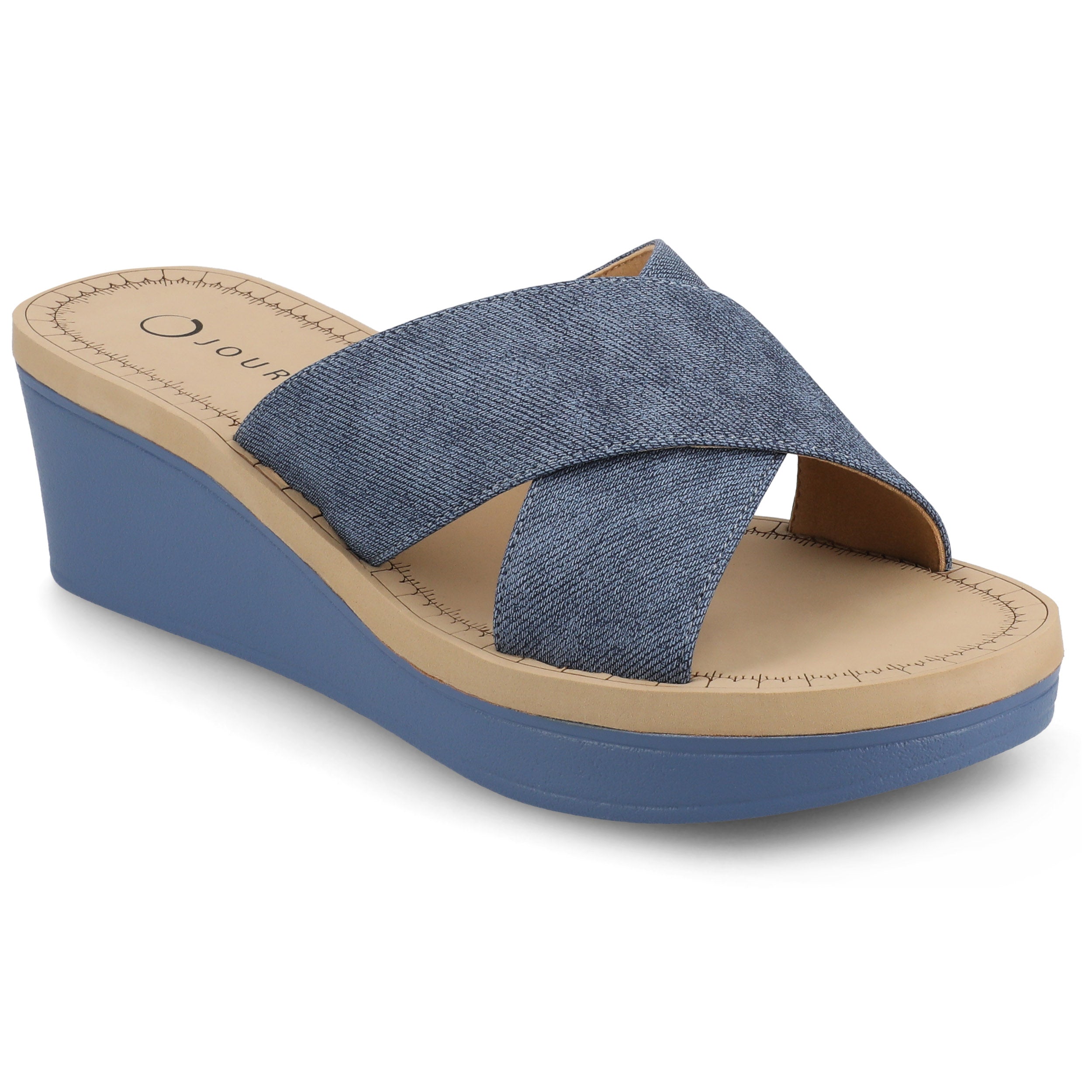 Женские босоножки на танкетке Journee Biara Platform Journee Collection, цвет denim