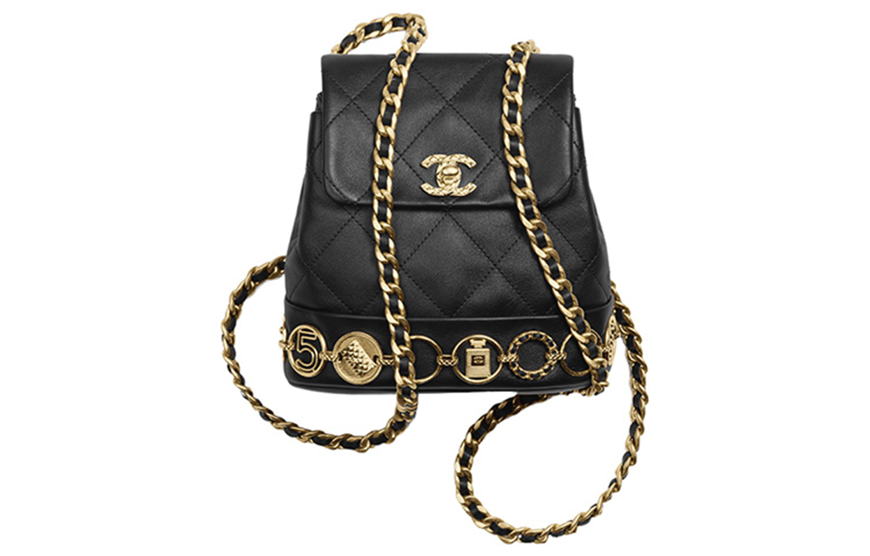 

CHANEL Женский рюкзак из телячьей кожи черный