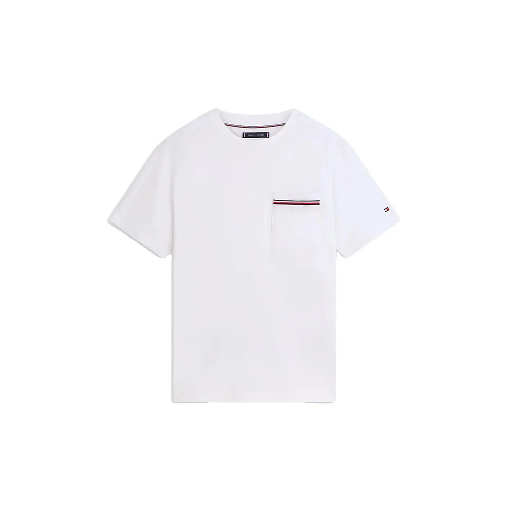 Футболка с коротким рукавом Tommy Hilfiger Global Stripe Pique Pocket, белый — фото 3