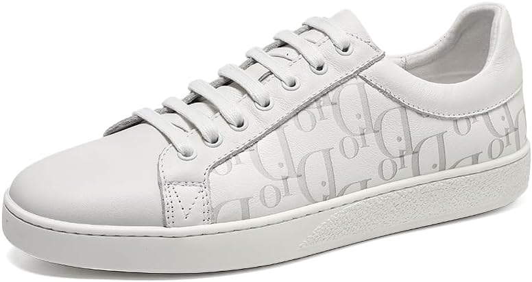 

Мужские кожаные кроссовки с узором Стильная повседневная обувь Модная для прогулок по городу, покупок и ежедневных поездок Meixi Mobile, белый