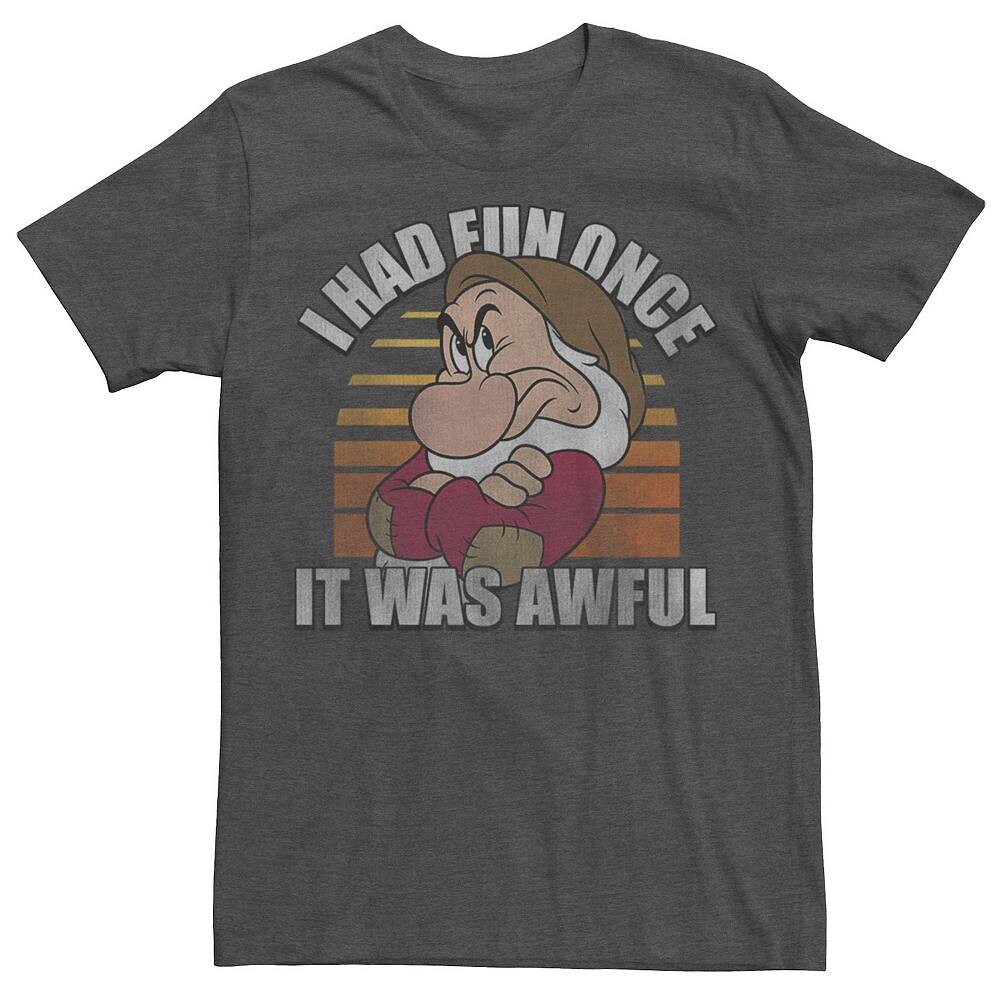 

Мужская футболка Disney's Snow White Grumpy I Had Fun Once It Was Awful Tee, цвет Charcoal Heather