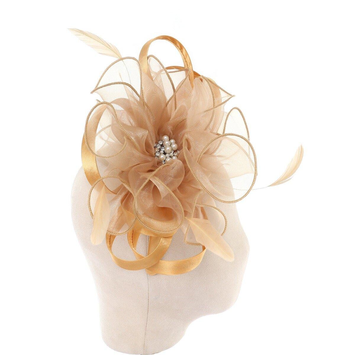 

Glamour Fascinator с перламутровым цветением PEACH ACCESSORIES, золото