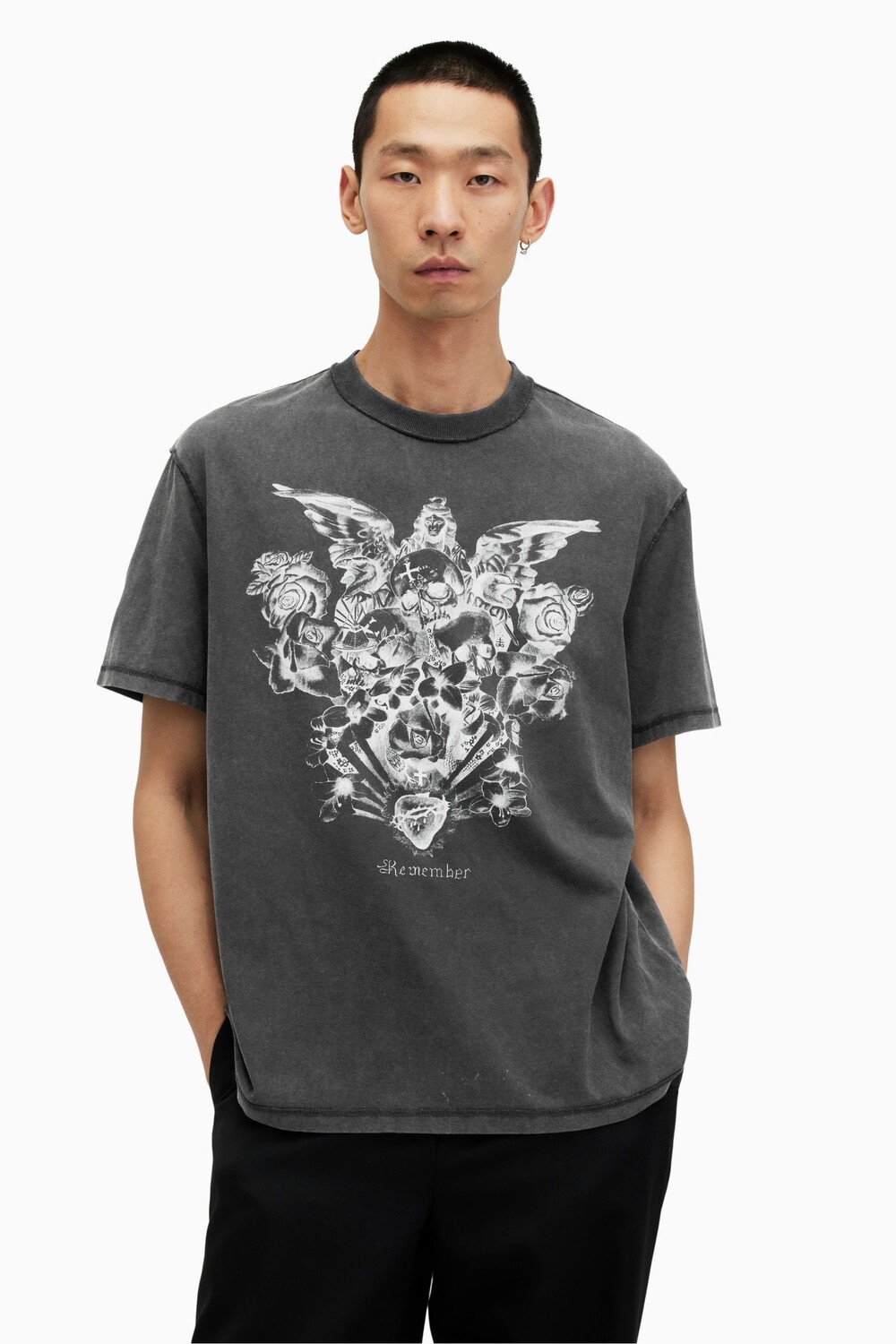 

Футболка Allsaints Covenant с круглым вырезом All Saints, серый