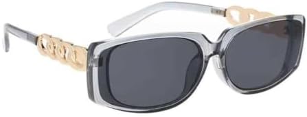 

Солнцезащитные очки в стиле ретро 2027 с квадратными линзами и цепочкой на дужках для женщин, модные солнцезащитные очки с защитой от УФ-излучения UV400, винтажные очки MTZJH, Gray