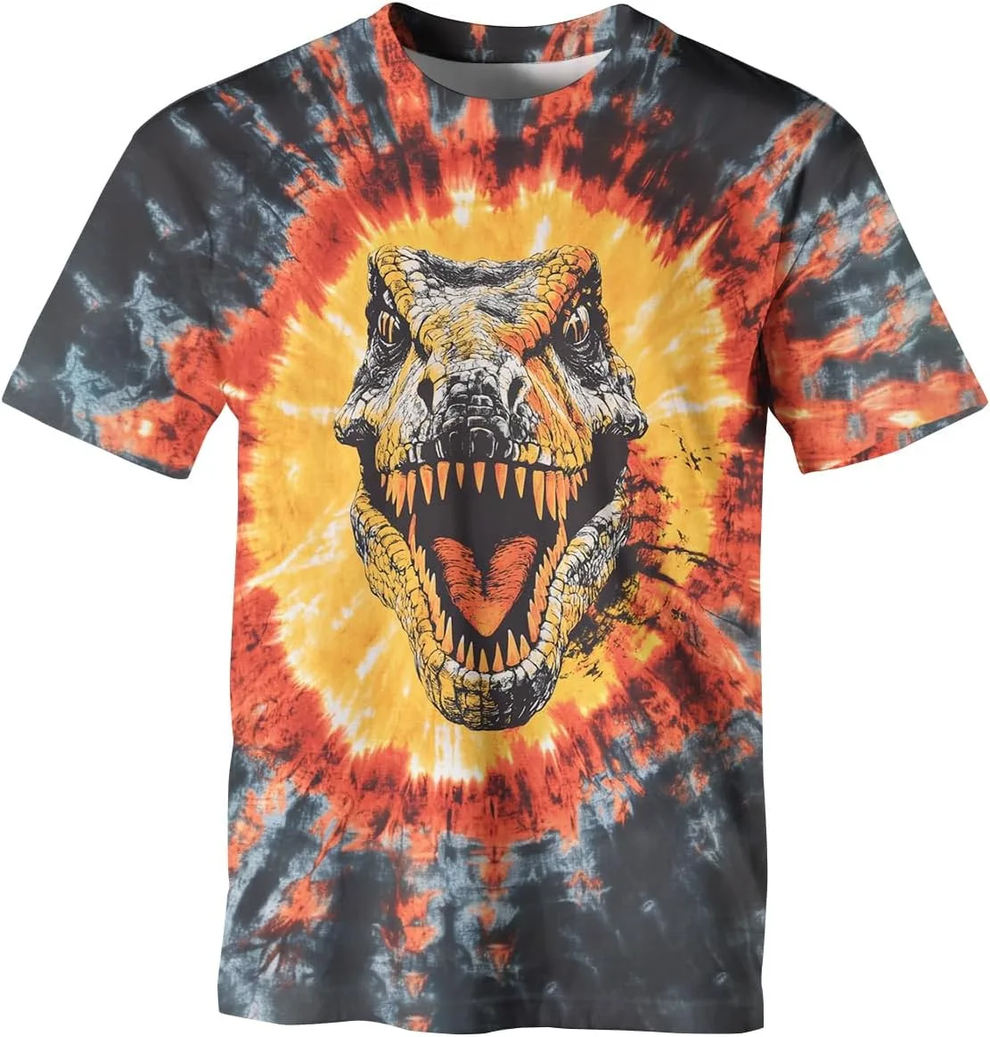 

Мужская футболка с коротким рукавом в стиле тай-дай с принтом акулы и капибары