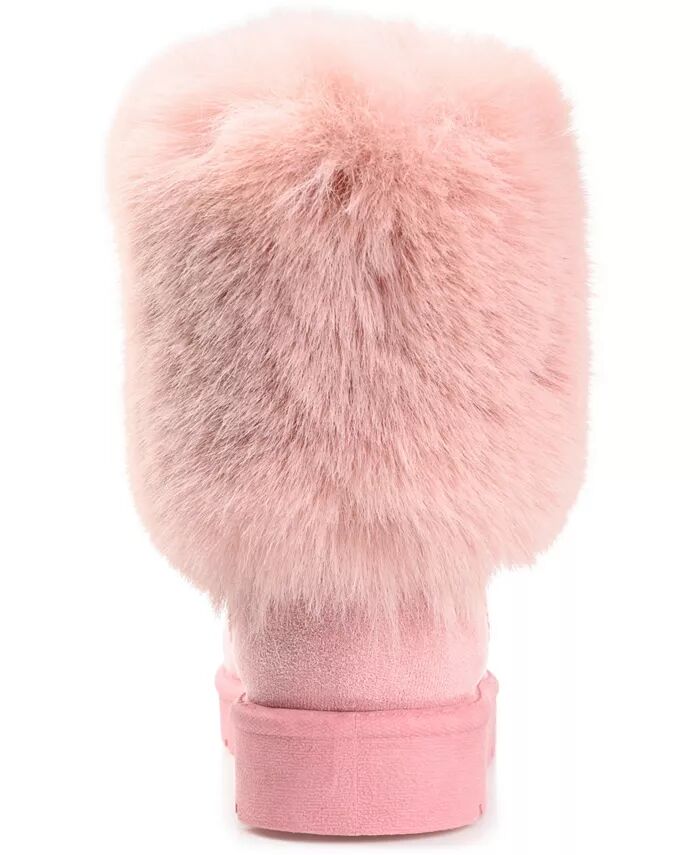 Женские сапоги Shanay Lug Sole Faux Fur для холодной погоды Journee Collection, розовый — фото 3