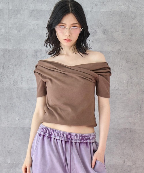 

Футболка трикотажная с открытыми плечами ANAP, коричневый