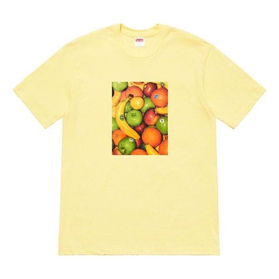 

Футболка ss19 fruit tee pale yellow Supreme, желтый