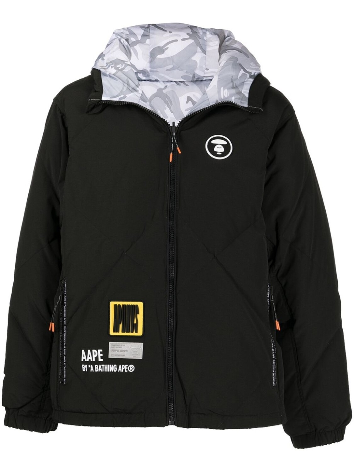 

AAPE BY *A BATHING APE стеганая куртка с капюшоном, черный