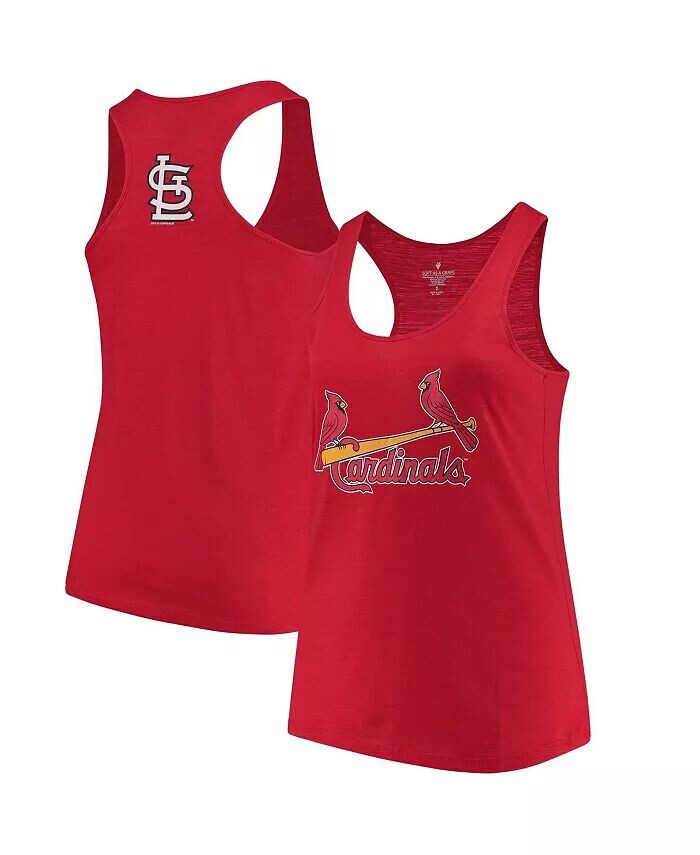 

Женская красная майка больших размеров St. Louis Cardinals Swing for the Fences Racerback Soft As A Grape, красный