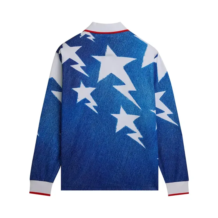 Футболка Adidas x BAPE LSL Star Jersey 'Medium Blue Denim' — фото 2
