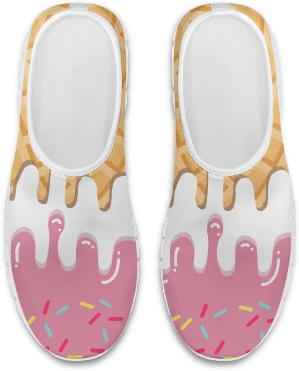 

Кроссовки-лоферы chaqlin для женщин и мужчин, с круглым носком, противоскользящие, для бега по дороге, низкие, с сеткой, дышащие, Clipper, Ice Cream